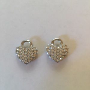 Origami Owl Silver Heart Pave Earring Drops